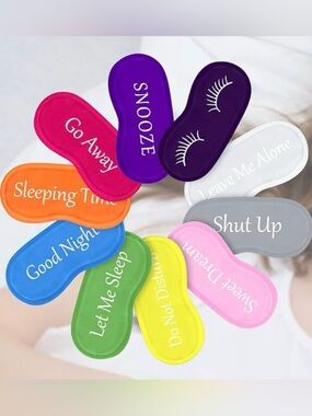 Assorted colors Sleeping Eye Mask with a message for your sleeping companion 😂 😴